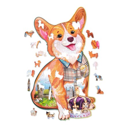 Wooden puzzle "Majestic Corgi", with crystals Swarovski 46 × 26 cm-7