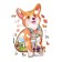 Wooden puzzle "Majestic Corgi", with crystals Swarovski 46 × 26 cm
