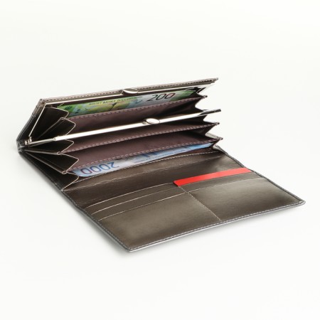 Women's wallet on magnets, silver color-3