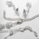 Set 4 objects: earrings, necklaces, bracelet, "Izle" ring flower, white color in silver