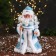 Santa Claus "with a flashlight on the staff and patterns on the fur coat" moves, 30x14 cm, blue