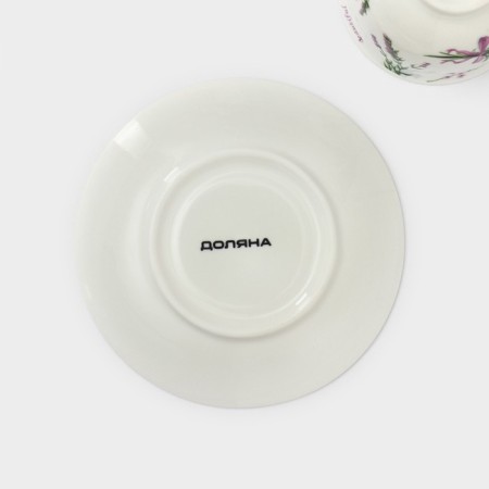 Coffee steam porcelain shade “Lavender”, 2 objects: a cup 80 ml, a saucer d = 11.4 cm, white color-4