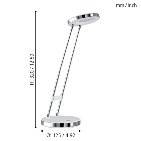 GEXO table lamp, 1x3W LED, 3000K, 220LM, white color, chrome-1