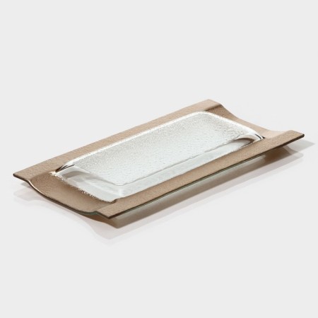 Glass Serving "Shine", 32 × 16 × 2.5 cm, gold color-2