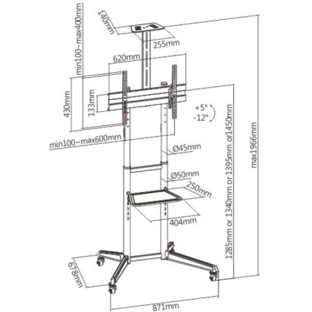 Staste for the TV Ultramounts UM268 Black 37 "-75" Max.50kg floor mobile-1