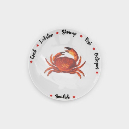 Set of porcelain plates Sealife, 6 objects, Mix drawing-4