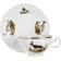 A cup with a saucer for the Bernadotte broth, decor "Hunting plots"