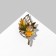 Brooch "Leaves" bouquet, colored in gold