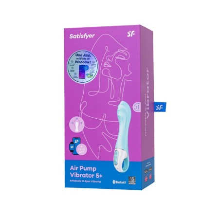 Unrealistic vibrator Satiffyer Air Pump Vibrator 5, 15 cm, silicone, blue color-12