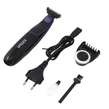 Trimmer KitFort KT-3101, for beard/mustache, 1 nozzle, from battery, black-violet-4