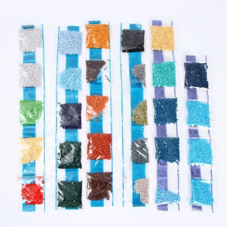 Diamond mosaic on a subframe with a full filling “Board on the Beach”, 40 × 50 cm-4