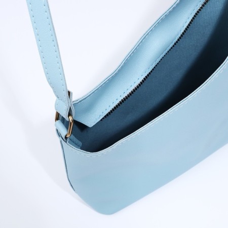 Bag Cross-Bodi with a zipper, blue color-5