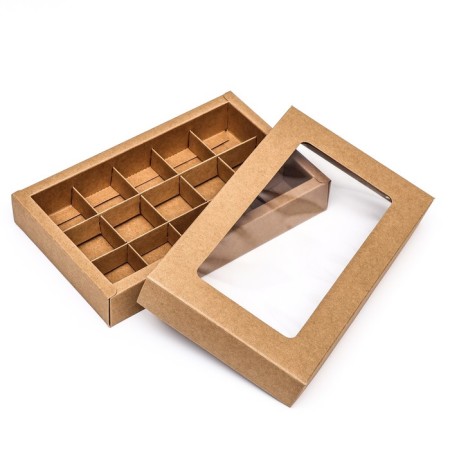 Folding box under 15 sweets, craft, 13.7 x 22 x 3.5 cm-4