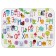 Table with wooden legs "alphabet with animals", white color