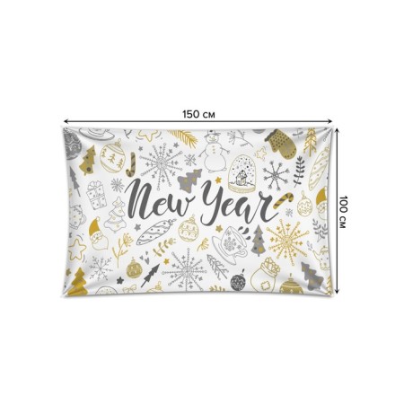 Decorative panel with photo printing "New Year", horizontal, size 100x150 cm-1