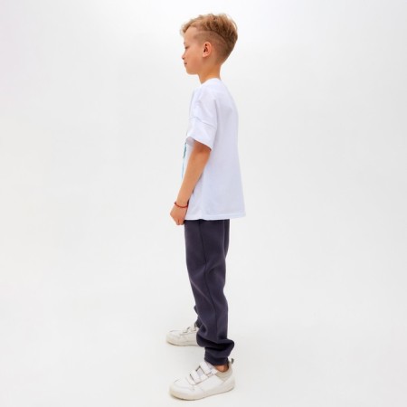 Children's Minaku Colors T -shirt, white/blue color, height 116-2