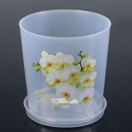 Pot for orchids with a pallet, 1.8 l, color mix-9