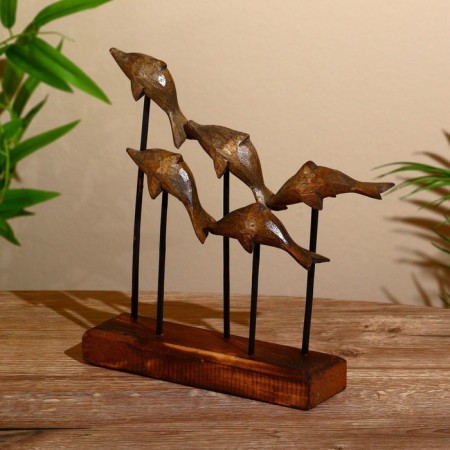 Souvenir "Dolphins" on the stand, Albezia 25x5x29 cm-1