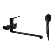 Accoona A71300F bath mixer, single -leaf, pour 300 mm, shower set, black