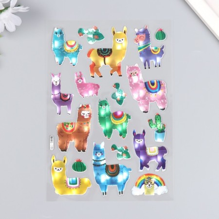 Stick plastic holography "Lama and Alpaki" MIX 14.5x26 cm-2