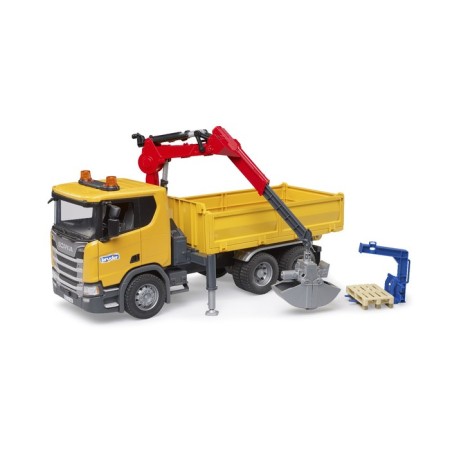 Bruder Scania truck with a crane and 2 pallets-7