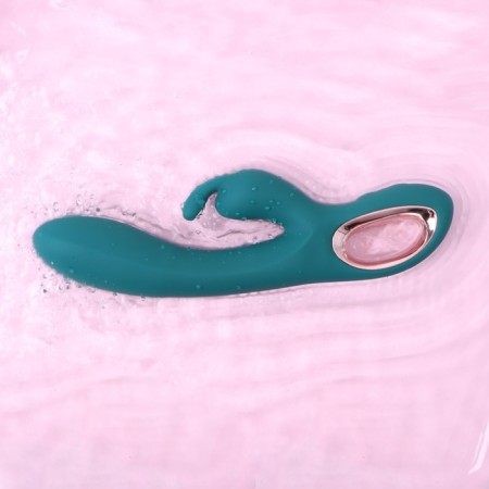 Rabbit Oka Vibrator, clitoris stimulator, G, 10 modes, 22 x 4 cm, emerald 1061344-6