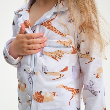 Pajama nursery (shirt and trousers) KAFTAN "Animal" size 122-128, white color-3