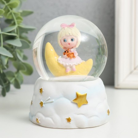 Souvenir Polystone Water Ball Light "Girl on a Cloud" MIX 6x6x8.5 cm-2