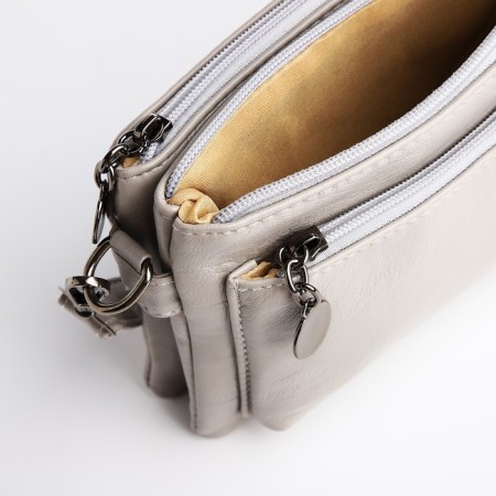 Bag Cross-Bodi with a zipper, gray color-5
