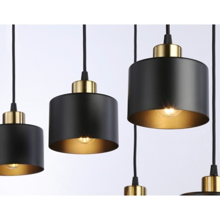 Lamp in the style of Ambrella Light, Traditional, TR8126, 6HE27, black color, brass-3