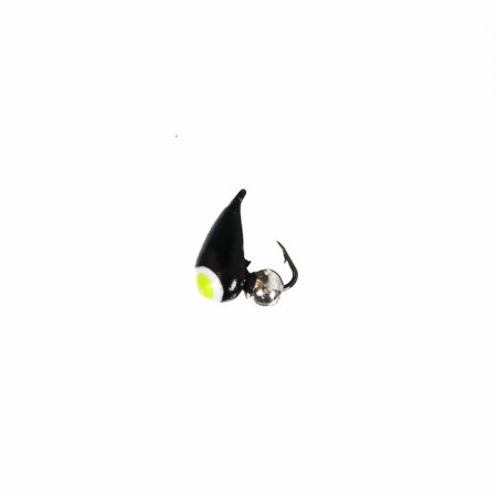 Mormyshka crap black, lime eyes + ball silver, weight 0.68 g-1