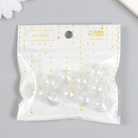 Beads for creativity Plastic "Pearl" Transparent "set of 20 g 1.6x1.6 cm-4