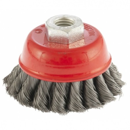 Matrix Ushm brush, d = 75 mm, M14, cup, two -row, twisted wire 0.35 mm