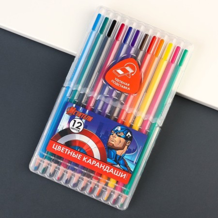 Color pencils, 12 colors, trihedral, avengers-5