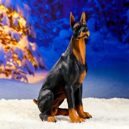 Garden figure "Doberman dog" Big sits 20*21*48 cm-3
