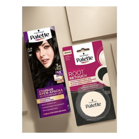 Palette hair powder, tinting, black, 3 g-4