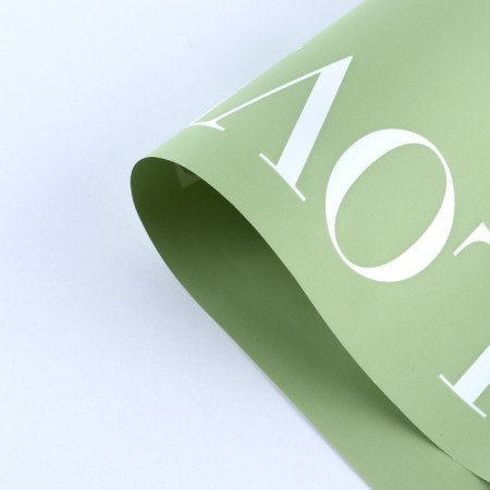 Flower film Two -way Packaging "Love You", olive, 56 x 56 cm-3