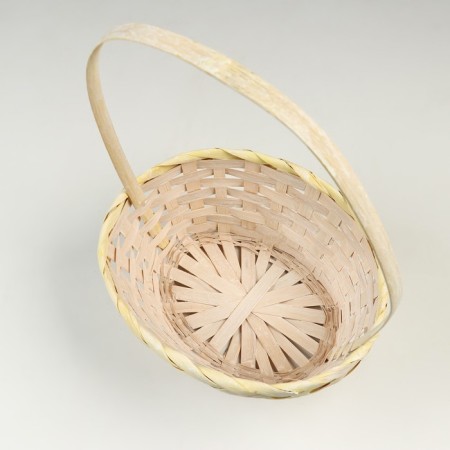 Wicker basket, d23 x 17 x 10/36 cm, yellow, bamboo-2