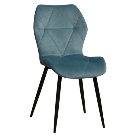 Chair "Dora y", velor tenerife Dusty Blue / Metal Black
