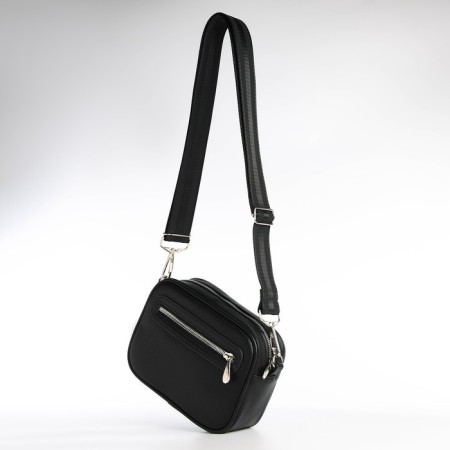 Women's bag over the shoulder, Textura, small size, black color-4