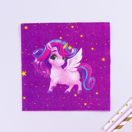 Paper napkins "Festive unicorn", two -layer, 33x33 cm, set 20 pcs.-1