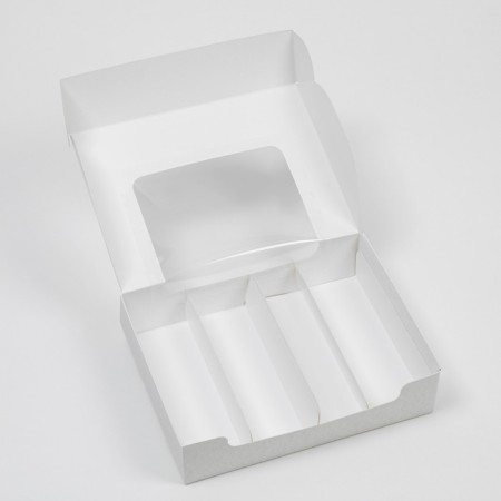 Box for eclairs, confectionery packaging, 4 inserts, “sweet life”, 20 x 15 x 5 cm-1