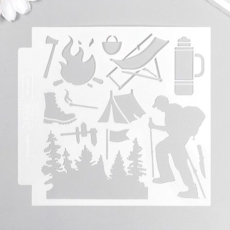 Stencil plastic "campaign" 13x13 cm-3