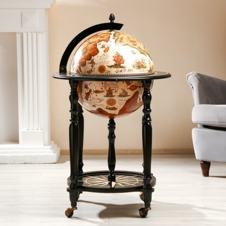 Globe bar decorative "Wanderer map" 56.5x56.5x91.5 cm-8