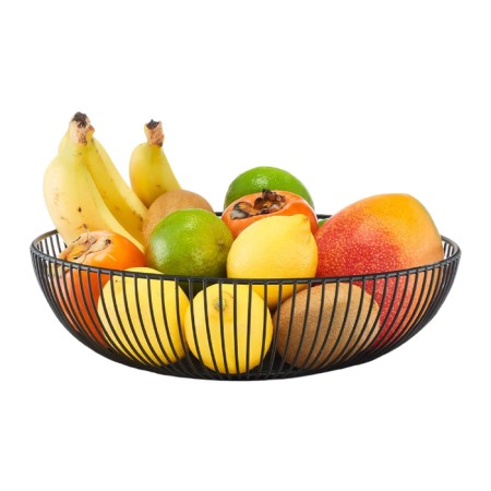 Fruit vase 28 × 8 cm, black, metal-1