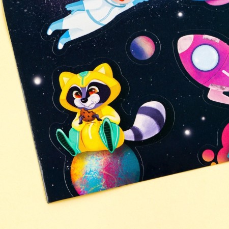 Paper stickers "kids in space", 11 × 16 cm-2