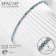 Bracelet "ice" 1 row, the color is blue-green in silver, 7 cm