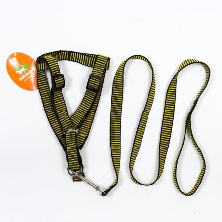 Acunition set is embossed, leash 120 x 2 cm, og 44-50 cm, yellow-black-6