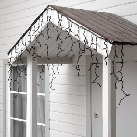 Garland "fringe" 3 x 0.6 m, IP65, UMS, dark rubber thread, 160 LED, white glow, 220 V-1