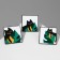 Set of icons (3pcs) "Cat" hiding, non -colored in ferrous metal
